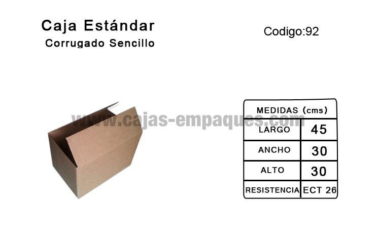 Caja estándar 45 × 29 × 29.8 cm — medidas 45 x 29 x 29.8 cm