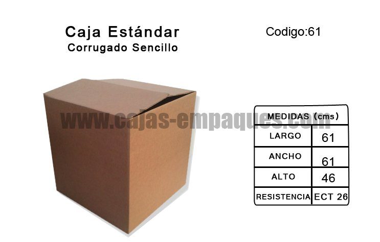 Caja estándar 61 × 61 × 46 cm