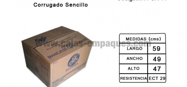 Caja de cartón usada de corrugado sencillo para embalaje ECT 29